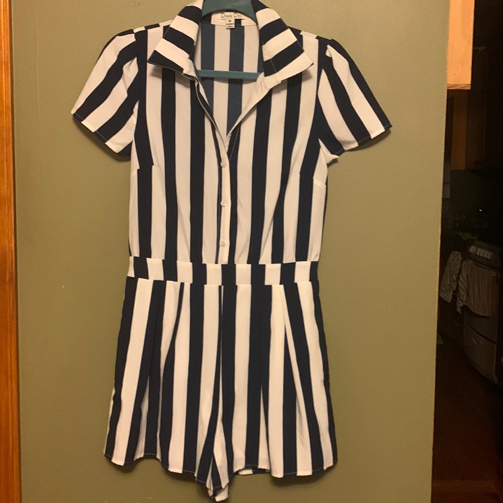 Navy/white Romper
